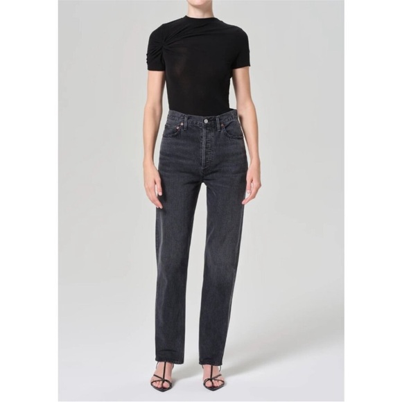 Agolde Women's Straight Leg Jeans - Black - Picture 1 of 10